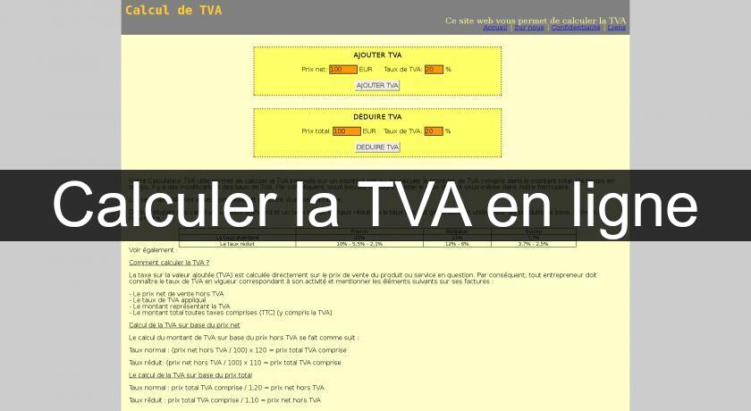 Calculer la TVA en ligne
