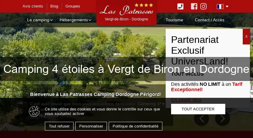 Camping 4 étoiles à Vergt de Biron en Dordogne