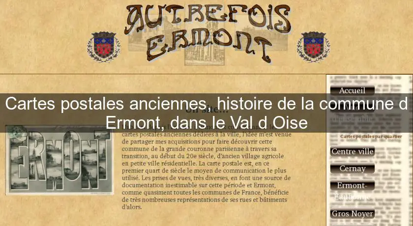 Cartes postales anciennes, histoire de la commune d'Ermont, dans le Val d'Oise
