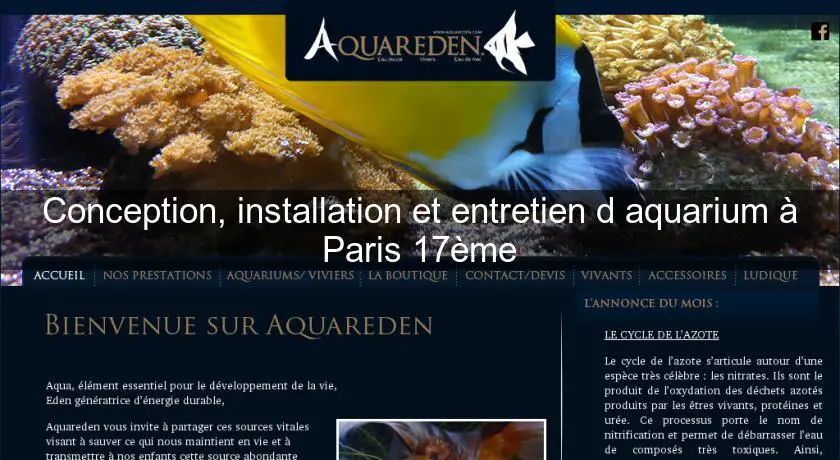 Conception, installation et entretien d'aquarium à Paris 17ème