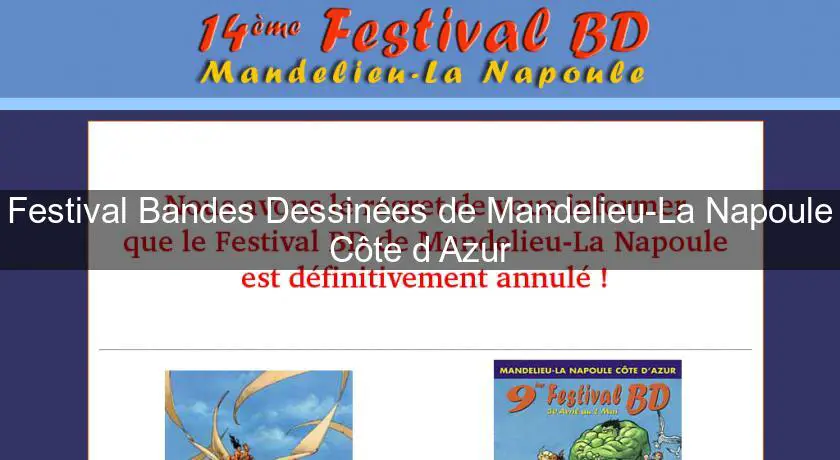 Festival Bandes Dessinées de Mandelieu-La Napoule Côte d'Azur