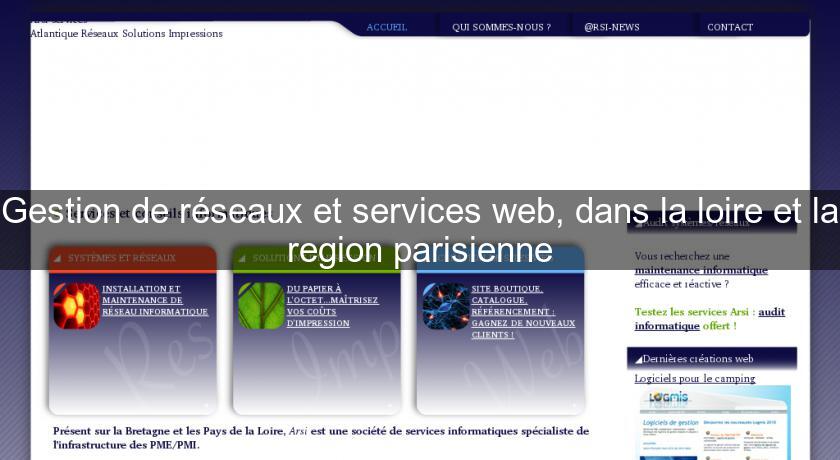 Gestion de réseaux et services web, dans la loire et la region parisienne