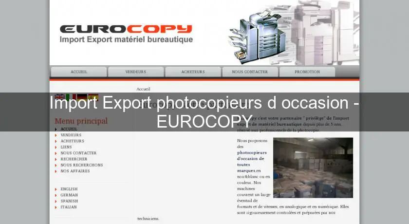 Import Export photocopieurs d'occasion - EUROCOPY