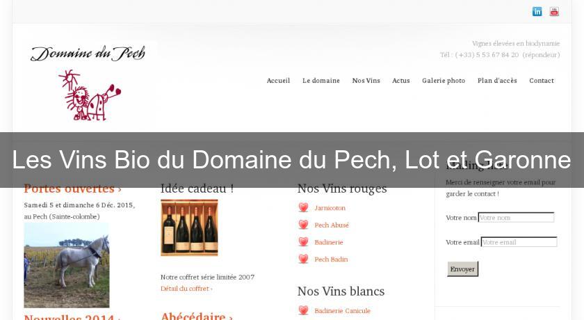 Les Vins Bio du Domaine du Pech, Lot et Garonne