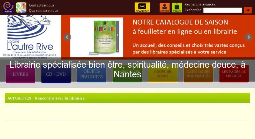 Librairie spécialisée bien être, spiritualité, médecine douce, à Nantes
