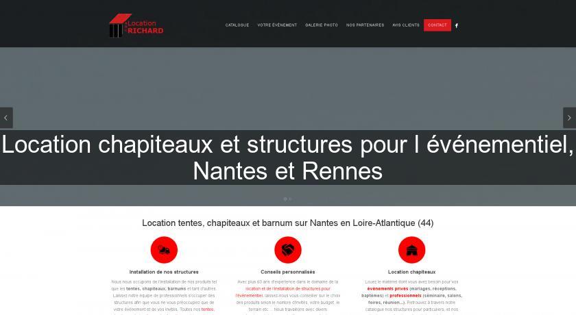 Location chapiteaux et structures pour l'événementiel, Nantes et Rennes