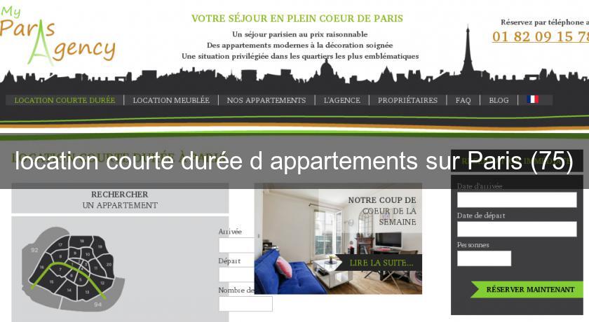 location courte durée d'appartements sur Paris (75)