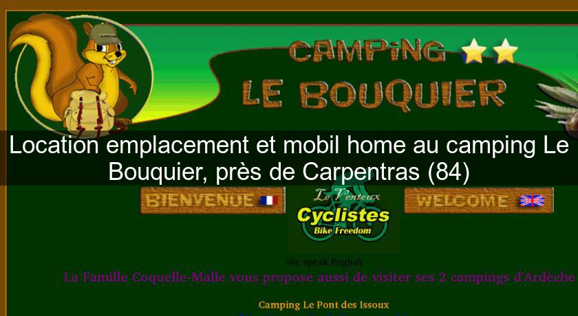 Location emplacement et mobil home au camping Le Bouquier, près de Carpentras (84)