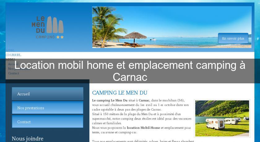 Location mobil home et emplacement camping à Carnac