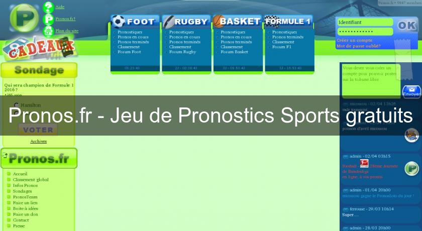 Pronos.fr - Jeu de Pronostics Sports gratuits