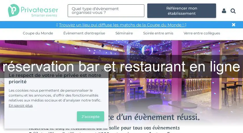 réservation bar et restaurant en ligne