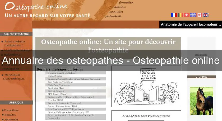 Annuaire des osteopathes - Osteopathie online
