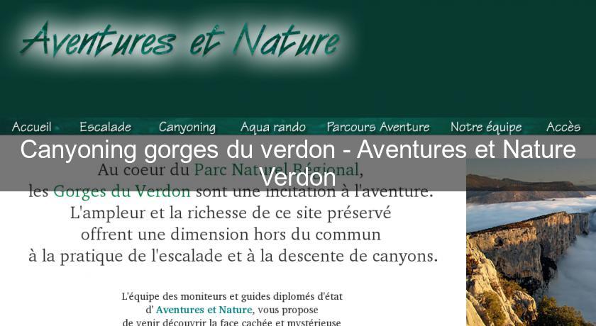 Canyoning gorges du verdon - Aventures et Nature Verdon