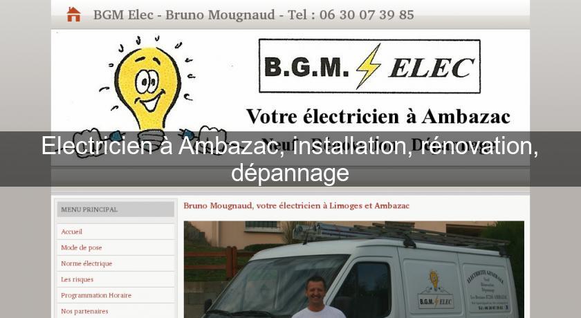 Electricien à Ambazac Installation Rénovation Dépannage - 