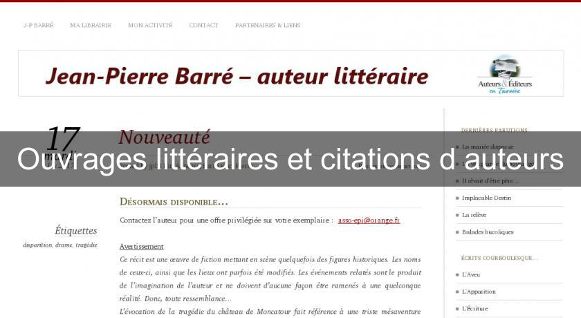 Ouvrages Litteraires Et Citations D Auteurs Auteur