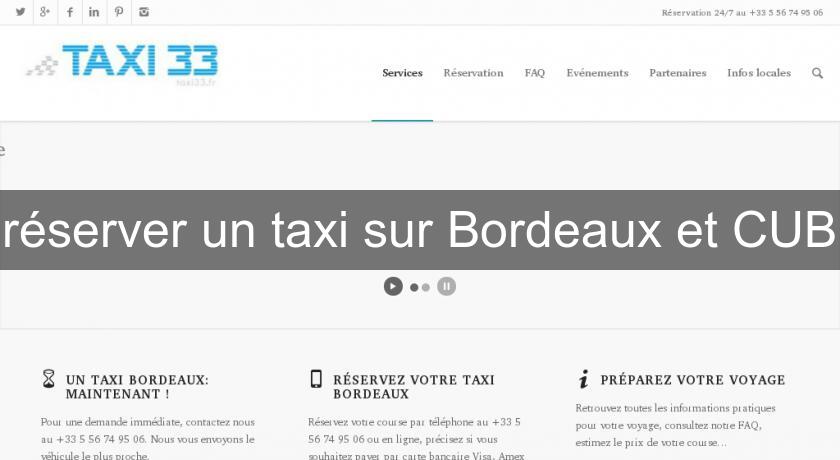 réserver un taxi sur Bordeaux et CUB
