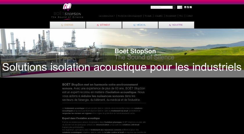 Solutions isolation acoustique pour les industriels