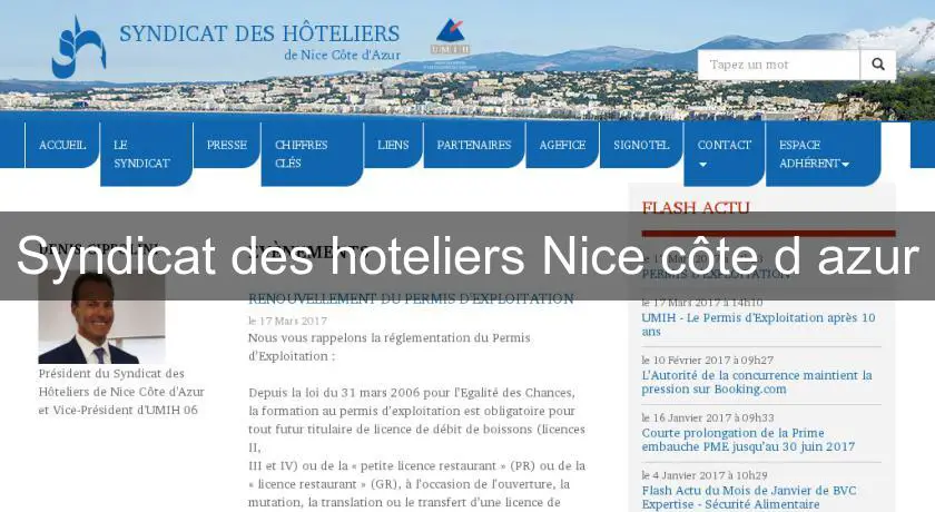 Syndicat des hoteliers Nice côte d azur