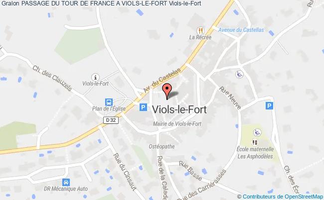 plan Passage Du Tour De France A Viols-le-fort Viols-le-Fort
