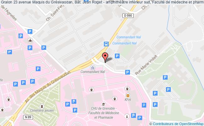 plan 23 avenue Maquis du Grésivaudan, Bât. Jean Roget - amphithéâtre inférieur sud, Faculté de médecine et pharmacie 
