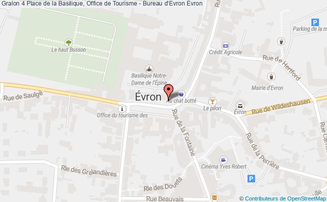 plan 4 Place de la Basilique, Office de Tourisme - Bureau d'Evron 