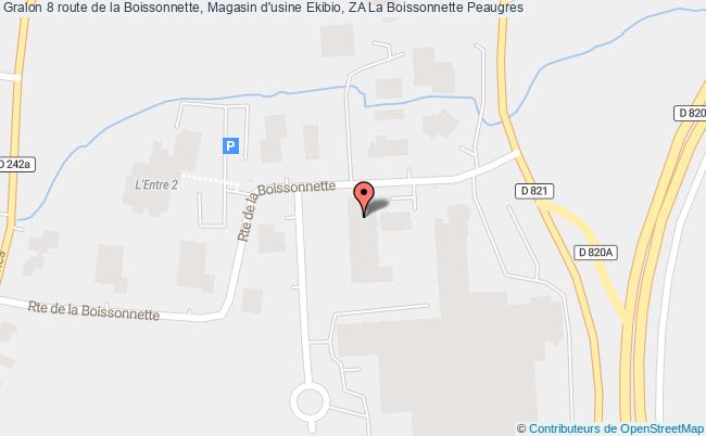 plan 8 route de la Boissonnette, Magasin d'usine Ekibio, ZA La Boissonnette 
