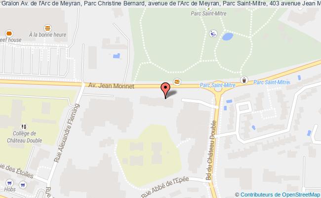 plan Av. de l'Arc de Meyran, Parc Christine Bernard, avenue de l'Arc de Meyran, Parc Saint-Mitre, 403 avenue Jean Monnet 
