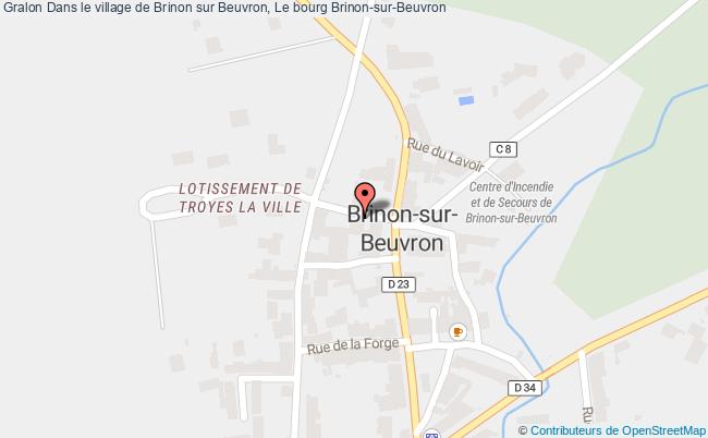 plan Dans le village de Brinon sur Beuvron, Le bourg 