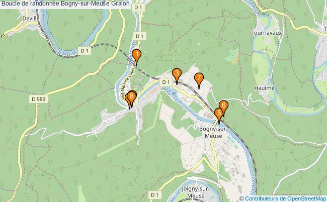 plan Boucle de randonnée Bogny-sur-Meuse : 8 équipements
