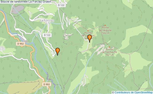 plan Boucle de randonnée La Forclaz : 3 équipements