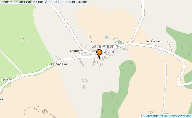 plan Boucle de randonnée Saint-Antonin-de-Lacalm : 2 équipements