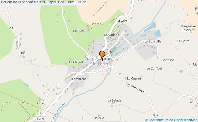 plan Boucle de randonnée Saint-Caprais-de-Lerm : 2 équipements