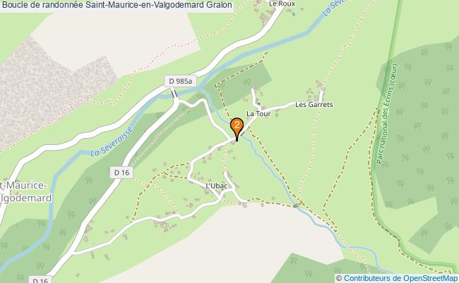 plan Boucle de randonnée Saint-Maurice-en-Valgodemard : 2 équipements
