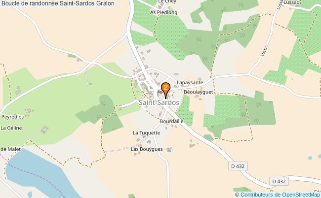 plan Boucle de randonnée Saint-Sardos : 2 équipements