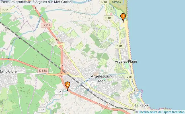 plan Parcours sportif/santé Argelès-sur-Mer : 2 équipements