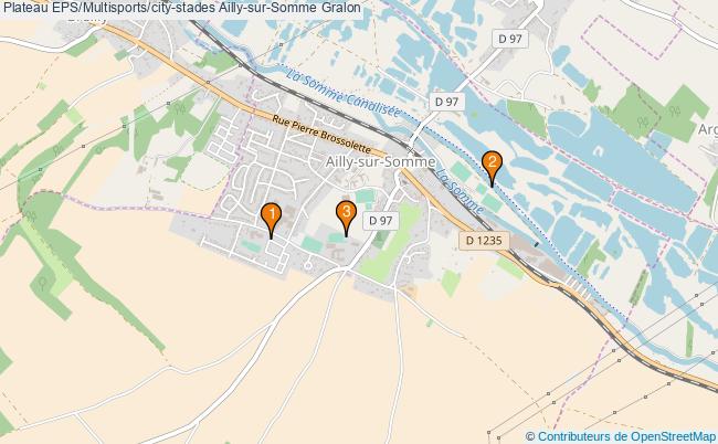 plan Plateau EPS/Multisports/city-stades Ailly-sur-Somme : 3 équipements