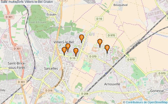 plan Salle multisports Villiers-le-Bel : 9 équipements