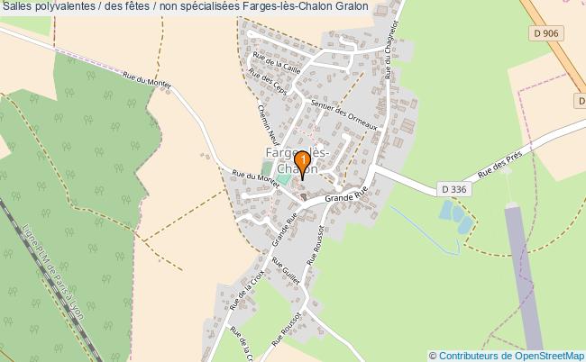 plan Salles polyvalentes / des fêtes / non spécialisées Farges-lès-Chalon : 1 équipements