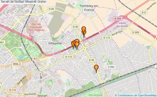 plan Terrain de football Villepinte : 7 équipements