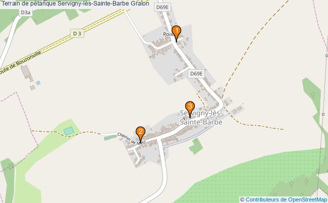 plan Terrain de pétanque Servigny-lès-Sainte-Barbe : 3 équipements