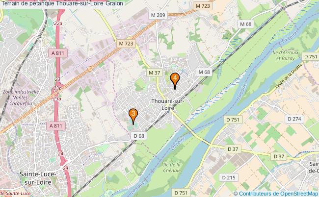 plan Terrain de pétanque Thouaré-sur-Loire : 4 équipements