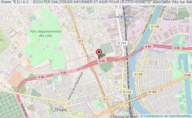 plan association "e.d.i.a.c. : Ecouter Dialoguer Informer Et Agir Pour La Citoyennete" Vitry-sur-Seine