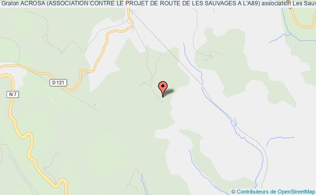 plan association Acrosa (association Contre Le Projet De Route De Les Sauvages A L'a89) Sauvages