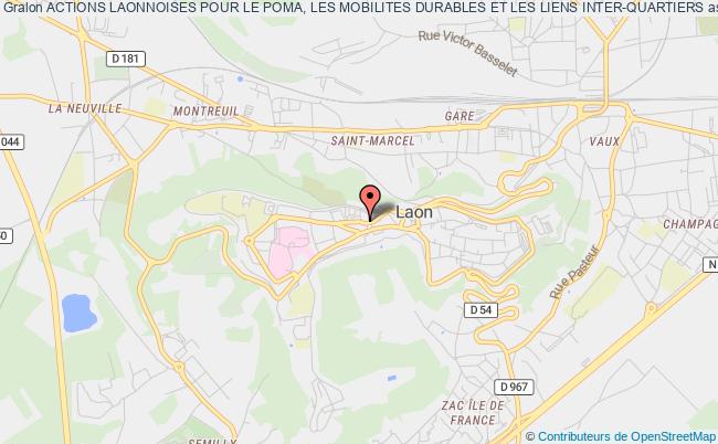 plan association Actions Laonnoises Pour Le Poma, Les Mobilites Durables Et Les Liens Inter-quartiers Laon