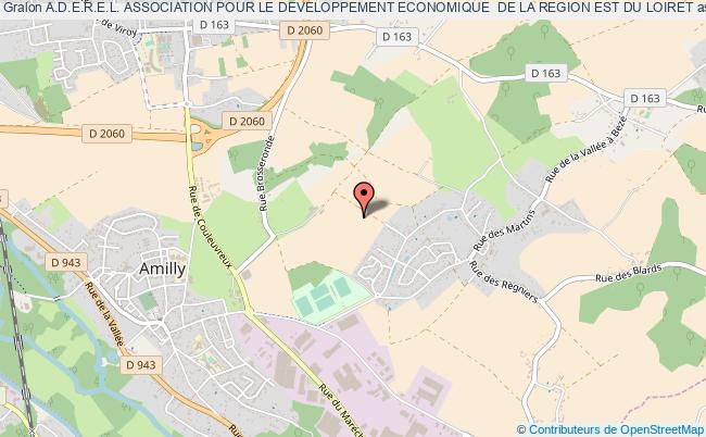 plan association A.d.e.r.e.l. Association Pour Le Developpement Economique  De La Region Est Du Loiret Amilly