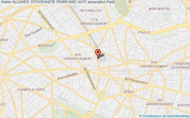 plan association Alliance Citoyennete Francaise (acf) Paris 8e