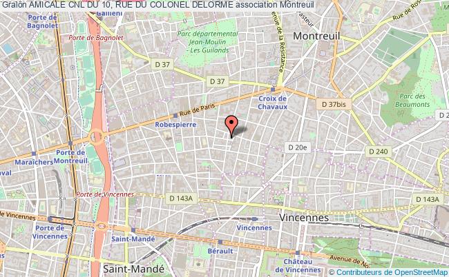 plan association Amicale Cnl Du 10, Rue Du Colonel Delorme Montreuil