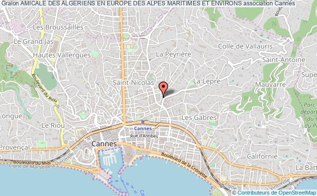 plan association Amicale Des Algeriens En Europe Des Alpes Maritimes Et Environs Cannes