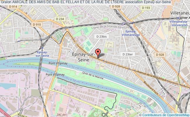 plan association Amicale Des Amis De Bab El Fellah Et De La Rue De L'isere Épinay-sur-Seine