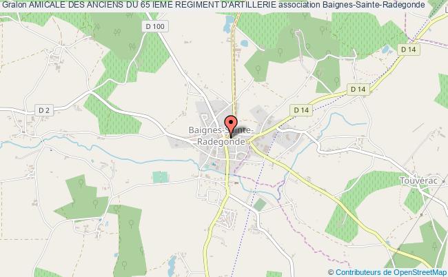 plan association Amicale Des Anciens Du 65 Ieme Regiment D'artillerie Baignes-Sainte-Radegonde